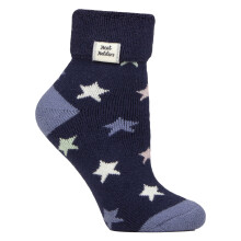 (4-8, Marineblaue Sterne) Heat Holders - Damen Kuschelsocken Thermo | Heat Holders | Lite Lounge Bettsocken Antirutsch