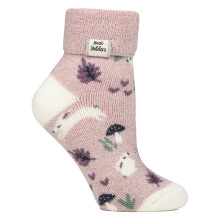 (4-8, Rosa Häschen) Heat Holders - Damen Kuschelsocken Thermo | Heat Holders | Lite Lounge Bettsocken Antirutsch