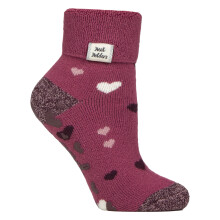 (4-8, Herzen) Heat Holders - Damen Kuschelsocken Thermo | Heat Holders | Lite Lounge Bettsocken Antirutsch