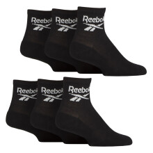 (10-13, Black) Reebok - 6 Pairs Unisex Low Cut Breathable Ankle Sport Socks