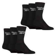 (10-13, Black) Reebok - 6 Pairs Ribbed Sport Breathable Crew Socks for Men and Women