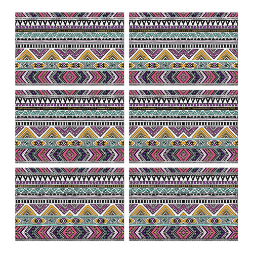 Boho Tribal placemats van linnenmix, set van 6, 30 x 45 cm