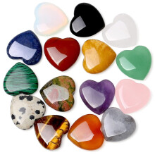 Pierres naturelles en forme de cœur, 2 cm, 15 ou 30 pièces