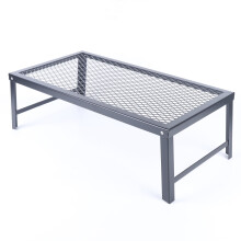 Barbecue portable pour feu de camp avec grille en acier et pieds pliables