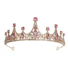 Corona da principessa rosa per donna – Diadema con strass di cristallo