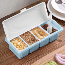 Doorzichtige, stapelbare kruidenpotjes met klapdeksels – 4-pack