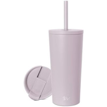 Izolovaný nerezový hrnek o objemu 20 oz s víčkem a brčkem