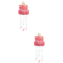 Mini piñata à tirer, jouet rose en papier, lot de 2