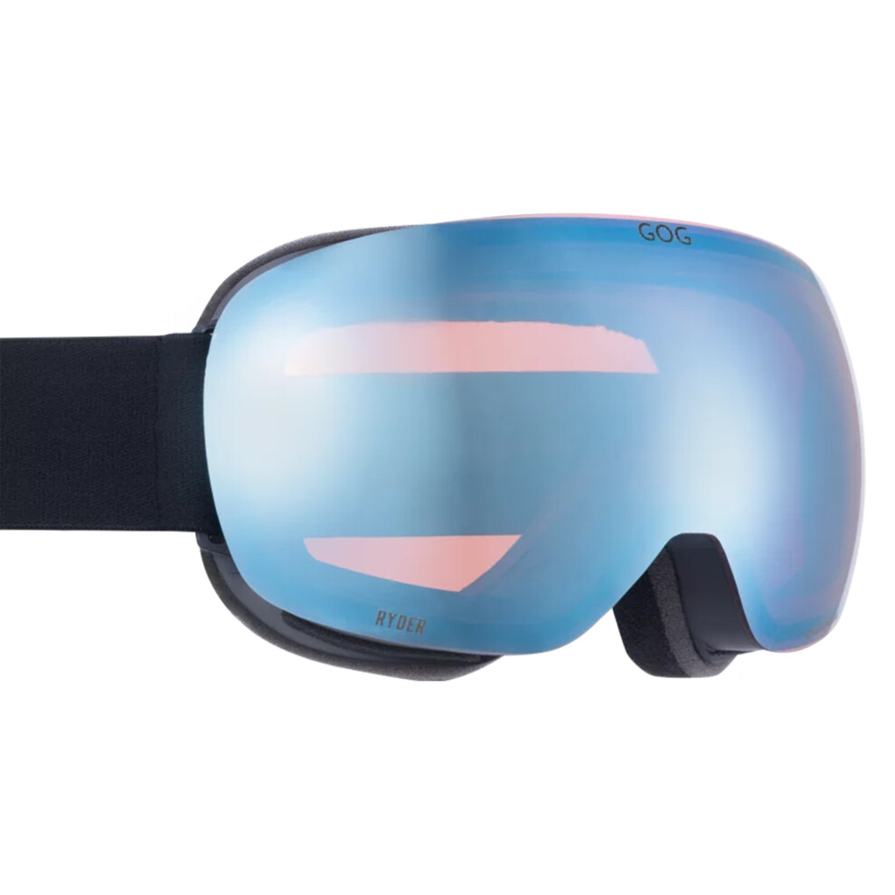 Photos - Ski Goggles GOG Eyewear   - Unisex Ryder UV400 Ski Snowboard Goggles with Anti-Fog Mirror Double Lens (One Size, Matt Black / Blue)