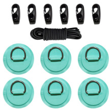 (Light Green) Bungee Deck Kit D Rings Pad Patch for Kayak Canoe Inflatable Boat Fishing Blue