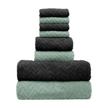 Ensemble de 8 serviettes de bain en coton vert