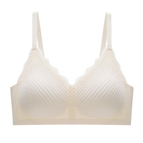 Conjunto com 3 sutiãs femininos sem costura e sem aro, em nylon.