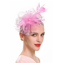 Bandeau bibi à plumes pour femme, idéal pour un goûter ou un mariage.
