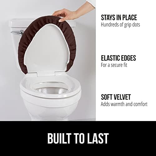 Chenille-Toilettensitzbezug 19,5 x 18,5 Zoll