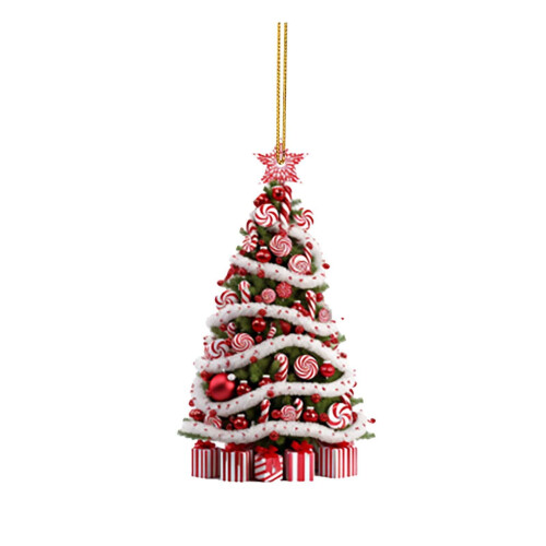 Akryl julepynt i sukkerstangstil, 4-pakning