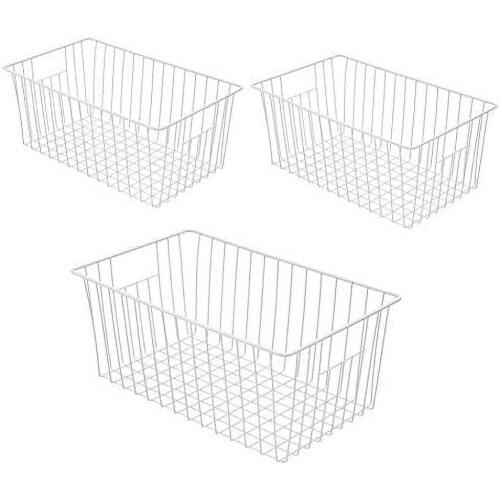 Cesto de arame para congelador, conjunto com 2 unidades, 40,6 x 25,4 x 17,8 cm (16 x 10 x 7 polegadas)