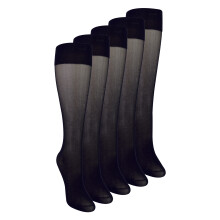 (04-Aug, Schwarz) Sock Snob - Sock Snob - 5er Pack Damen Kniestrümpfe Pop Socken 15 Denier Transparent Leicht