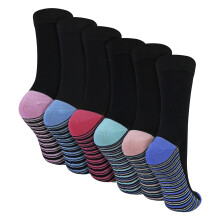 (04-Aug, Fußbett) Sock Snob - Sock Snob - 6er Pack Damen Bambus Socken Weich Atmungsaktiv Gemustert Alltag