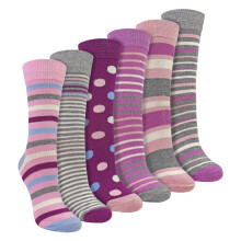 (04-Aug, Streifen) Sock Snob - Sock Snob - 6er Pack Damen Bambus Socken Weich Atmungsaktiv Gemustert Alltag