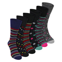 (06-Nov, Tupfen) Sock Snob - Sock Snob - 6er Pack Herren Bambus Socken Ohne Gummibund Atmungsaktiv Komfort