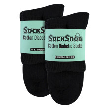 (06-Nov, Schwarz) Sock Snob - Sock Snob - 6er Pack Herren Diabetiker Sneakersocken Baumwolle
