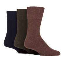 (06-Nov, Marineblau / Braun / Grün) Gentle Grip - Gentle Grip - 3er Pack Herren Wollstiefelsocken Warm Gepolstert Wandern