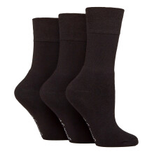 (04-Aug, Schwarz) Gentle Grip - Gentle Grip - 3er Pack Damen Bambus Socken Weich Atmungsaktiv Crew