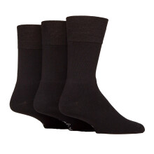 (06-Nov, Schwarz) Gentle Grip - Gentle Grip - 3er Pack Herren Bambus Socken Weich Atmungsaktiv Crew