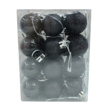 Christmas Ball Ornaments Black 24 Pieces