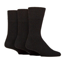 (06-Nov, Schwarz) Gentle Grip - Gentle Grip - 3er Pack Herren Wollstiefelsocken Warm Gepolstert Wandern