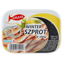 Graal Szprot Podwędzany w Oleju Winter Konserwa Rybna w Puszce 110 g