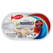 GRAAL Filety z Makreli w Puszce w Sosie Pieprzowym Konserwa Rybna - 170 g