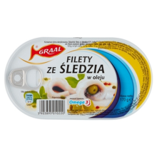 Graal Filety Śledziowe - Śledź w Oleju w Puszce Konserwa Rybna 170g