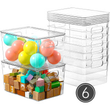 Clear Storage Bins with Lids 7 Qt 6 Pack