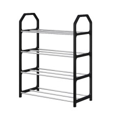 TRIEIY Shoe Rack Black 4-Layer Stackable Wire