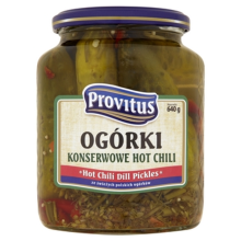 Ogóki konserowe z papryczką chili Provitus 640G