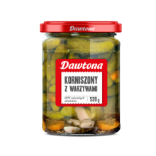 Ogórki korniszony z warzywami 520g Dawtona