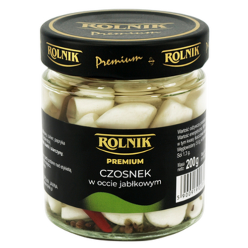 Czosnek w occie jabłkowym 200g Rolnik