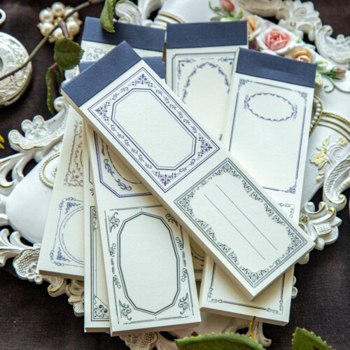 Vintage-style memo pad floral print 50 sheets