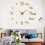 Frameless 3D Mirror Wall Clock Gold Modern Large 1
