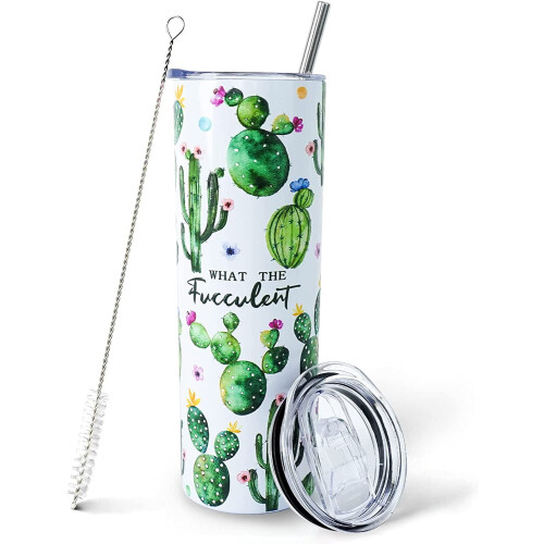 Cactus Tumbler - Succulent Design - 20 oz