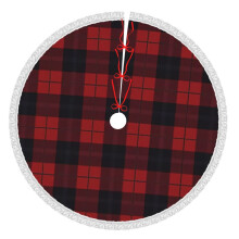 Christmas Tree Skirt Plaid 48 Inch Rustic Holiday Decor