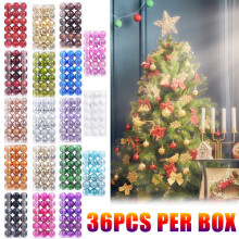Black Christmas Ball Ornaments Set 36pcs 6cm