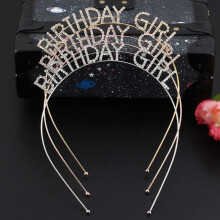 Birthday tiara headband for women and girls with rhinestones