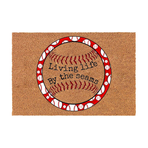 Baseball-themed door mat anti-slip polyester 60x40 cm