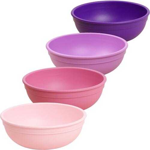 Conjunto de 4 tigelas de plástico reutilizáveis de 591 ml (20 oz)