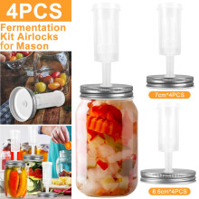 Kit de tapas de fermentación Grusce para frascos de boca ancha (paquete de 6)