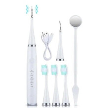 (White) Electric Cleaner Dental Calculus Scaler Teeth Whitening Plaque Coffee Stain Tartar Removal High Frequency Sonic Toothbrush