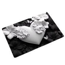 Tapis d'entrée antidérapant Cœur et Papillon – Polyester, 60 x 40 cm