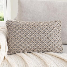 Housse de coussin carrée Jada 50 x 50 cm, mélange coton et jute
